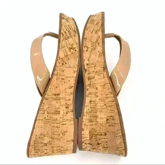 New Cato Womens sandals size 8 taupe flip flops cork platform - Picture 6 of 12